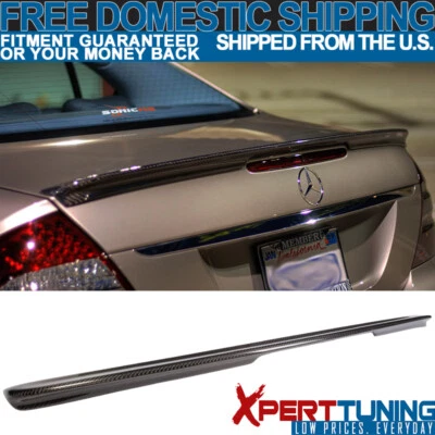 For Benz E-Class W211 03-09 4D Sedan Carbon Fiber CF Rear Trunk Spoiler Wing Lid Foto 1 de 4