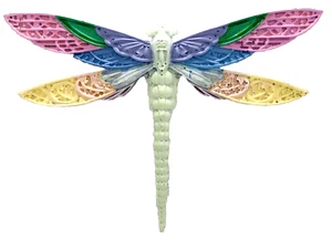 Libelle Wandfigur Kunst bunt Insekt Weihnachten Geburtstag Wohndeko - Bild 1 von 7