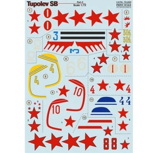 Aufkleber für Flugzeug 1:72 Tupolev SB2 Katushka Part2 Waterslide Print Scale 72-293 - Bild 1 von 24