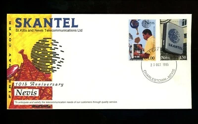 Postal History Nevis FDC #937-938 Skantel Telephone 1995 - Image 1 of 2
