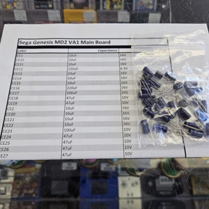 Sega Genesis Mega Drive Model 2 VA1 Motherboard Capacitor Kit Electrolytic  Very - Picture 1 of 3