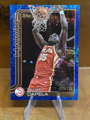 2025-26 Topps Basketball CLINT CAPELA #63 BLUE SANDGLITTER /150 SP HAWKS - Image 1 of 2