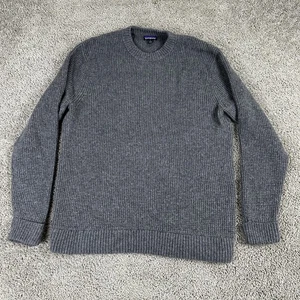 Patagonia Maglione Uomo Grande Grigio Lana Riciclata Waffle Maglia Girocollo Pullover - Foto 1 di 11