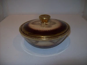 MCM DUMLER BREIDEN HOHR GERMANY ART POTTERY COVERED DISH W/ DRIP GLAZE - Picture 1 of 4