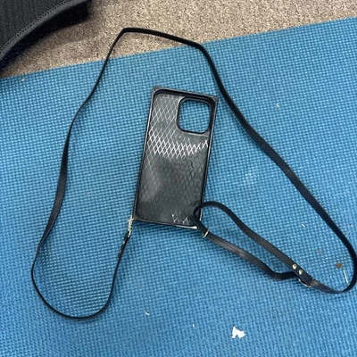 iPhone 14 Pro Max Wallet Purse Case Black and Gold with Strap - Image 1 of 4