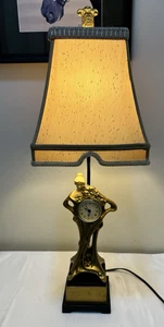 DALE TIFFANY SIGNITURE ART DECO LADY CLOCK LAMP - Picture 1 of 10