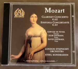 Mozart Clarinet Concerto K.622 K.364 (Award Classical Catalogue CD, 1991) VGC - Picture 1 of 4