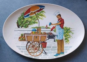VINTAGE RETRO 70's ORNAMIN WARE MELMAC BBQ / PICNIC PLATE - Picture 1 of 6