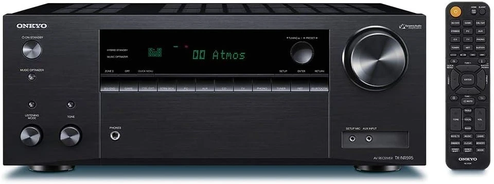 Onkyo TX-NR595 7.2-Channel Smart AV Receiver, 4K Ultra HD & AirPlay 2 - Black - Image 1 of 2