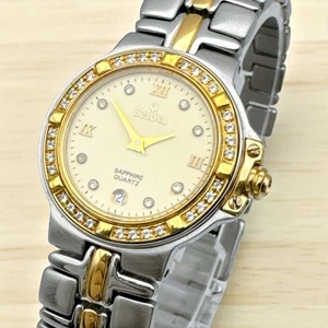 Bulova 32P Diamond Bezel 23Kgp Date Gold Combination Color Watch - Picture 1 of 6