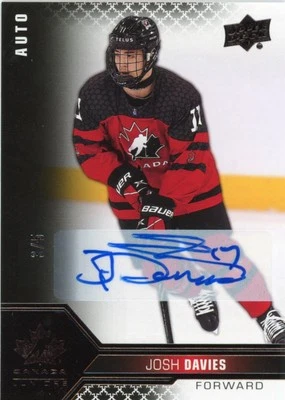 2022 Upper Deck Team Canada Juniors - Men's U-18 Josh Davies #44 Signatures /5 - Image 1 of 2