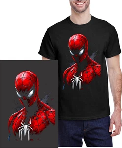 New With Tags / Spider-man Black T shirt Super hero - Picture 1 of 5