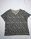 Blooming Jelly Women’s Leopard Print Loose Short Sleeve T-Shirt Beige Black XL