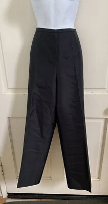 SUTTON STUDIO PETITE ¡NUEVO! Pantalones negros tejidos de seda/lana tiro alto con cremallera lateral talla 12P Foto 1 de 4