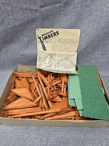 1950's Brand Mfg. Miniature Timbers Large Lot Parts Pieces Lincoln Log Trains  - Picture 1 of 6