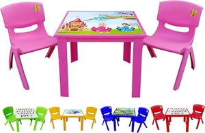Kinder Tisch und Stuhl Set Kinder Kunststoff Kleinkinder Kinder Schule Studium - Bild 1 von 7