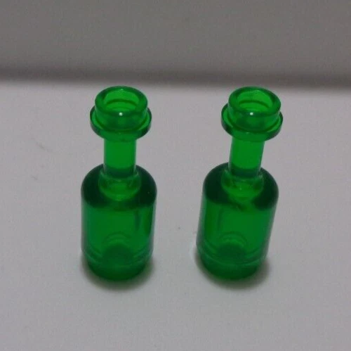 LEGO Part 95228 6247364 BOTTLE 1X1X2 M Transparent Green x2 - Image 1 of 1