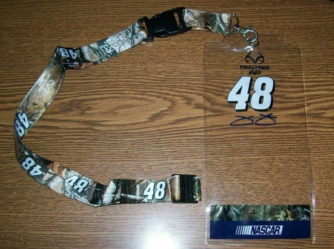 JIMMIE JOHNSON 48 TEAM REALTREE CAMO RACING LANYARD KEYCHAIN & CREDENTIAL HOLDER Cover