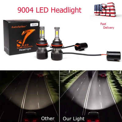 9004 HB1 LED Headlight Bulbs Kit 200W High Low Beam Super Bright 24000LM 6500K Foto 1 de 4