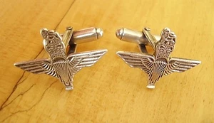 ONE PAIR BRITISH ARMY STERLING SILVER PARACHUTE REGIMENT CUFFLINKS - Picture 1 of 1