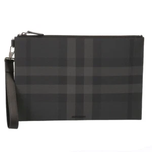 BURBERRY Clutch Bag Men EDIN Large Zip Pouch with Wristlet 8074693 Charcoal - Picture 1 of 9