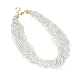 Schneewittchen Glas Samen Perlen Multi Strang Halskette Neu in Verpackung - Bild 1 von 2