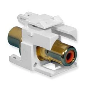 Cinch-Buchse rot, f/f vergoldet, für weiße Abdeckplatte - Bild 1 von 1