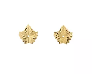 Vintage 14K Yellow Gold 11mm Leaf Earring Jacket Enhancer - Picture 1 of 3