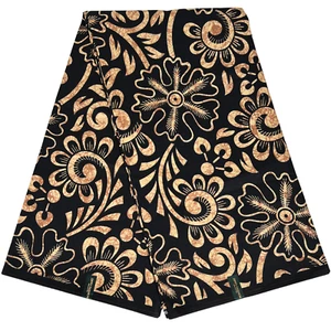 Tela africana Ankara estampado patios 100 % algodón marrón negro material de costura - Imagen 1 de 14