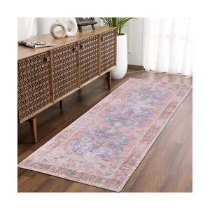 Hallway Runner Rug, 2x6 Washable Pink Area Rug, Honeycomb Non Slip Kitchen Ru... - Picture 1 of 7