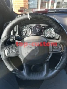 Customized Matte Carbon Fiber Heat Steering Wheel For ram 1500 laramie 2019-2024 - Picture 1 of 2