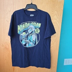 Camiseta Star Wars Unisex The Mandalorian Azul Marino Manga Corta Grande Algodón - Imagen 1 de 5