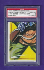 WACKY PACKAGES 1974 SERIES 11 PLANET OF THE GRAPES PUZZLE B/L PSA 8 NMMT - Picture 1 of 2