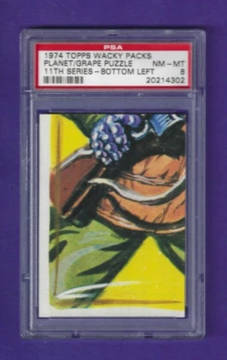 WACKY PACKAGES 1974 SERIES 11 PLANET OF THE GRAPES PUZZLE B/L PSA 8 NMMT - Image 1 of 2