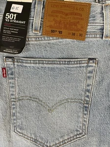 Levi's Premium Lot 501 '93 STRAIGHT , STRETCH,-BLUE 38X30 - Picture 1 of 12