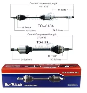 For Toyota Sienna FWD 2004-2009 Pair of Front CV Axle Shaft Assies SurTrack Set - Picture 1 of 1