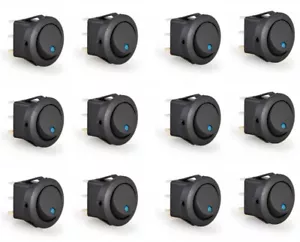 12Pcs Round Rocker ON/OFF SPST Switch 16A 12VDC wLED Light for Car RV Go Kit 12X - Foto 1 di 3