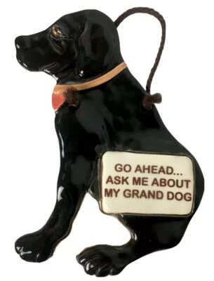 Placa de pared de cerámica Black Lab Grand Dog Grandog 1994 cerámica Smokey Mountain  Foto 1 de 4