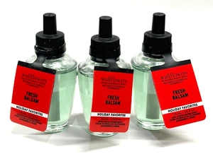 NEW 3 BATH & BODY WORKS FRESH BALSAM HOME FRAGRANCE REFILL 0.8 OZ HOLIDAY BULB - Picture 1 of 2