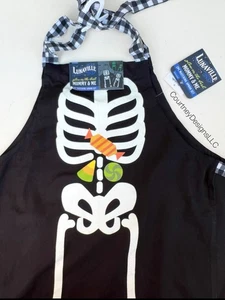 LUNAVILLE Mommy & Me Glow in the Dark Skeleton Apron Set- NEW - Picture 1 of 4