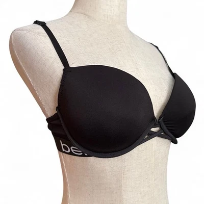 Sujetador con aros Bebe Logo negro acolchado push up 34B usado buen estado Foto 1 de 4