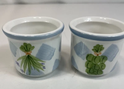 Lote de 2 Candelabros Votivos Fondo Blanco Tablero Hierbas Cerámica Foto 1 de 4