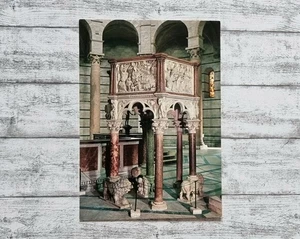 AK Pisa Battistero Pulpito Marmor alt Nicola Pisano Kanzel Dom Vintage Postkarte - Picture 1 of 2