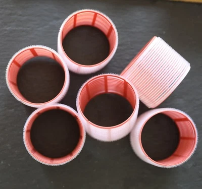 6 Soft Lockenwickler, Selbsthaftend Ø 75 mm, Farbe rosa. NEU - Bild 1 von 2