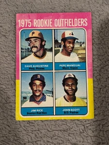1975 Topps - 1975 Rookie Outfielders Jim Rice RC some fading VG .W42 - Picture 1 of 2