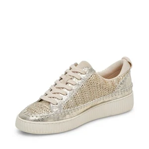 Dolce Vita Women's Nicona Sneaker Gold Woven - Size 8 - Picture 1 of 6