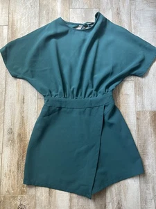 TCEC Teal Green Mini Skirt Short Sleeve ROMPER sz S - Picture 1 of 6