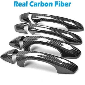 Gloss Dry Real Carbon Fiber Exterior Door Handle Cover Fits 15-21 Golf 7 GTI R - Picture 1 of 4