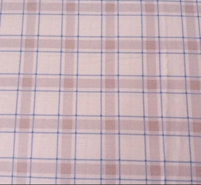 20" Silent Flight James Meger Quilting Treasures Cream Tan Blue Plaid - Image 1 of 3