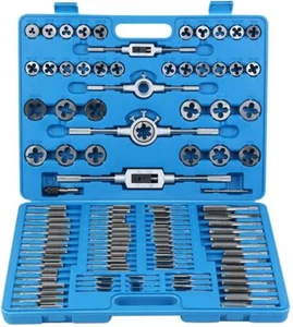JUEGO DE MACHOS Y TERRAJAS METRICOS 110 PIEZAS DE M2 A M18 - 3129 - Imagen 1 de 12